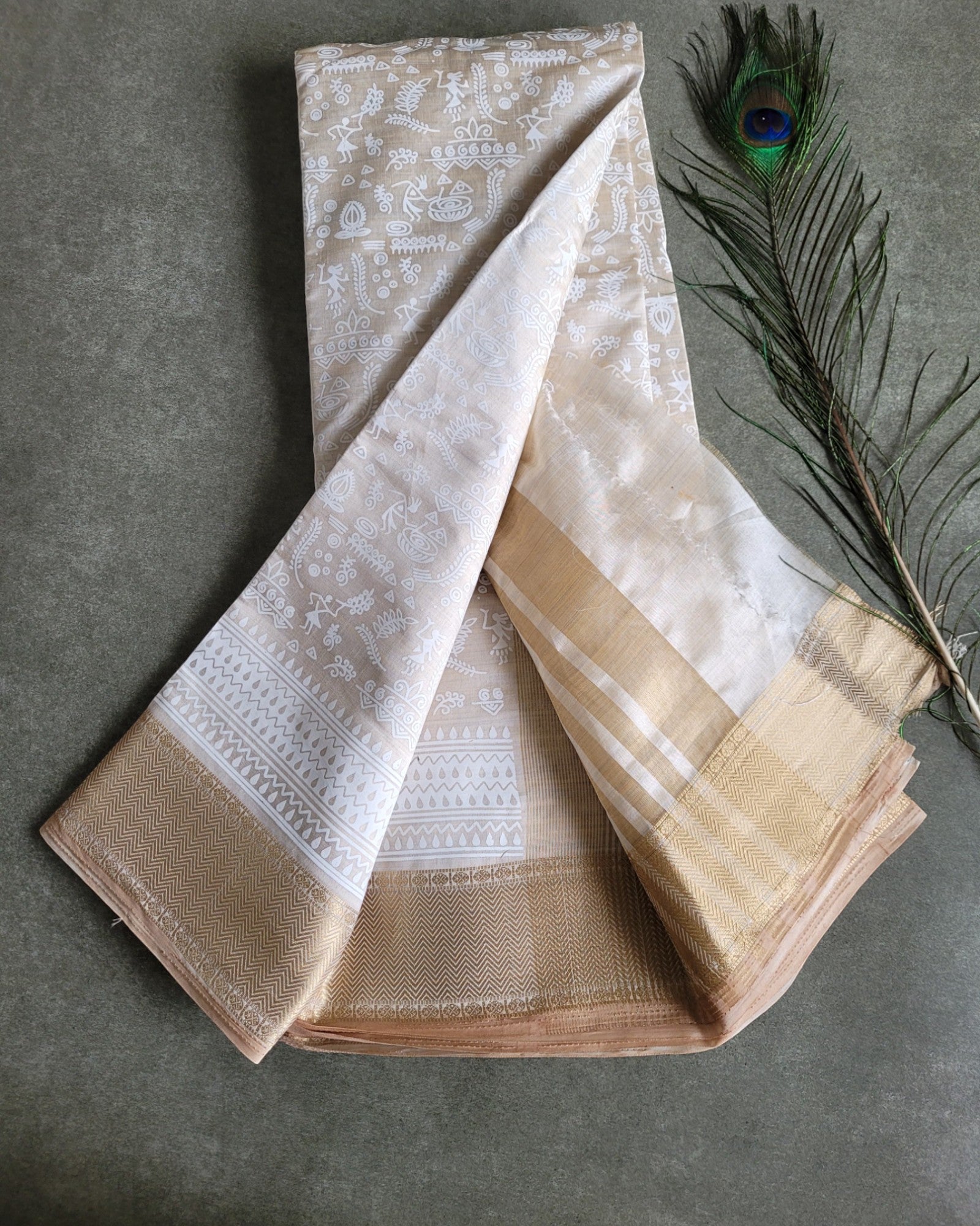 White Shwetha Printed saree