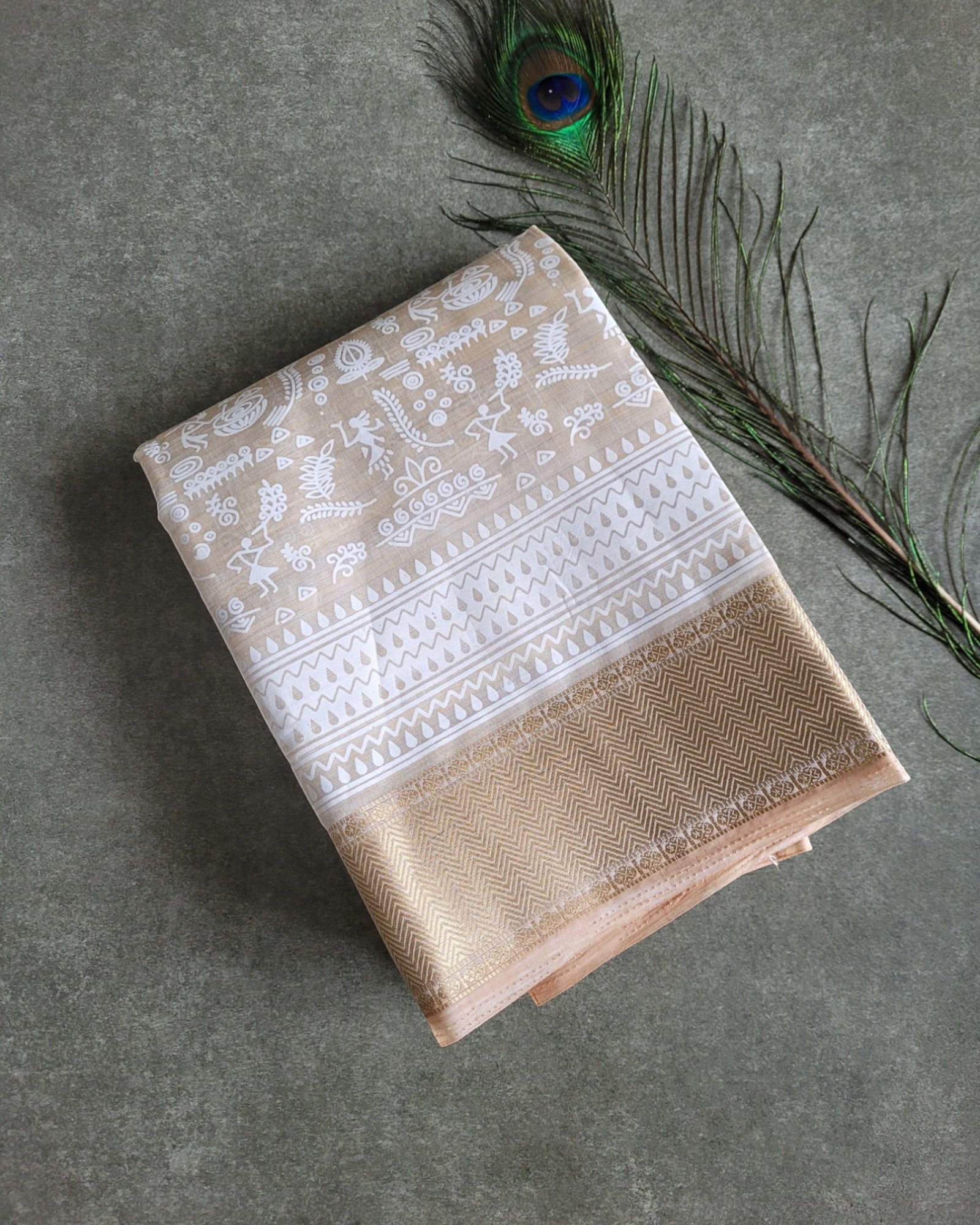 White Shwetha Printed saree