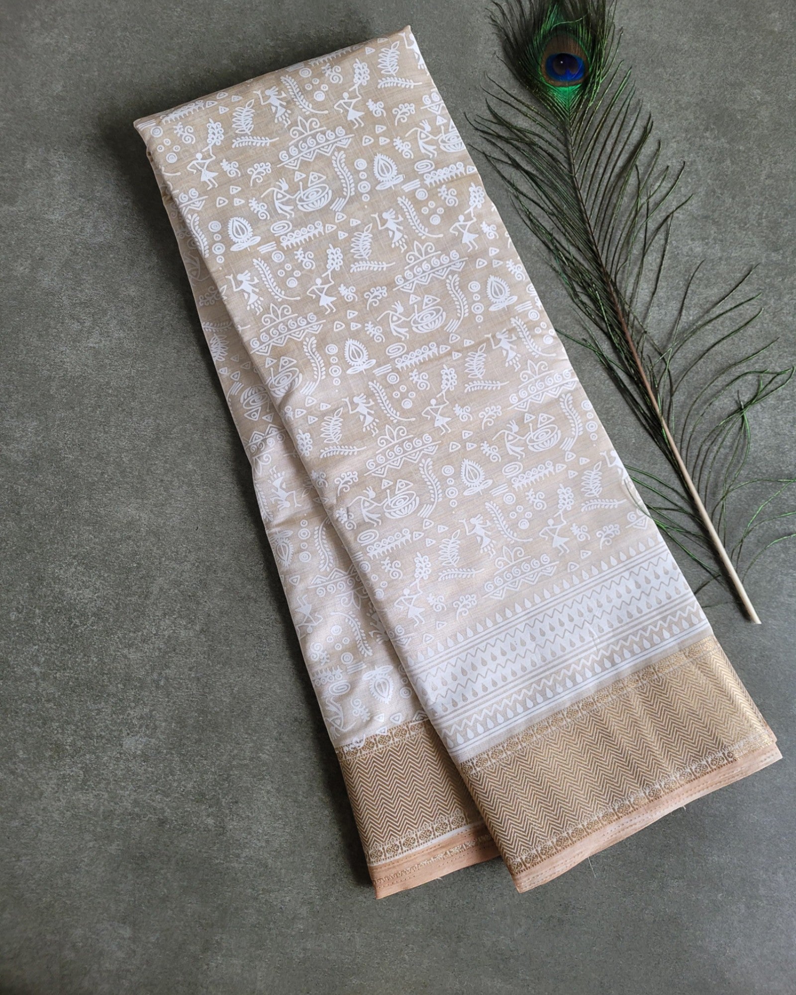 White Shwetha Printed saree