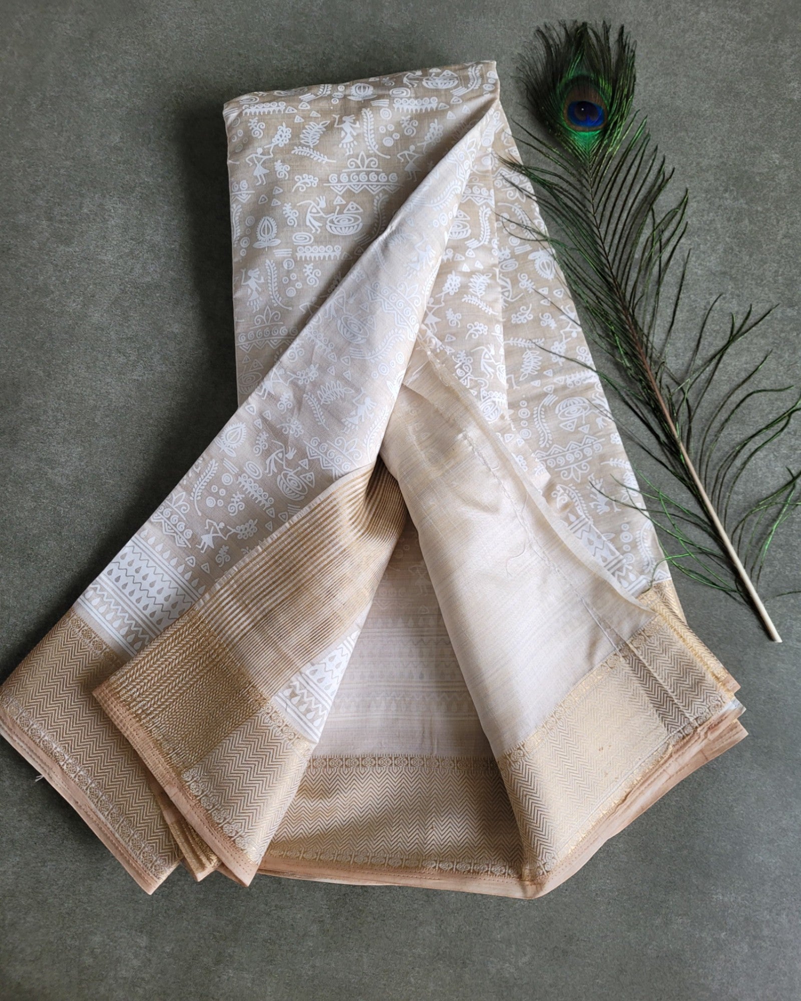 White Shwetha Printed saree