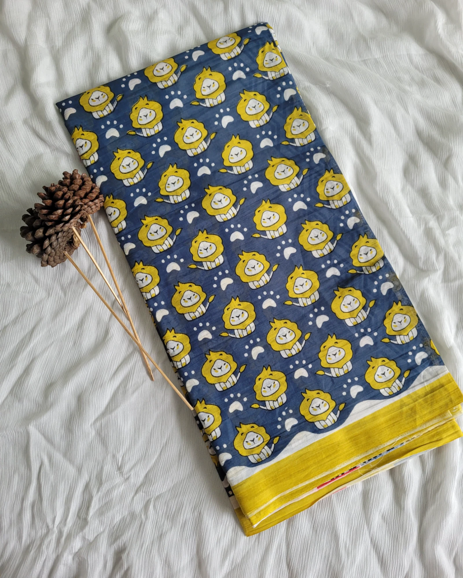 Blue Panchi Mul Saree