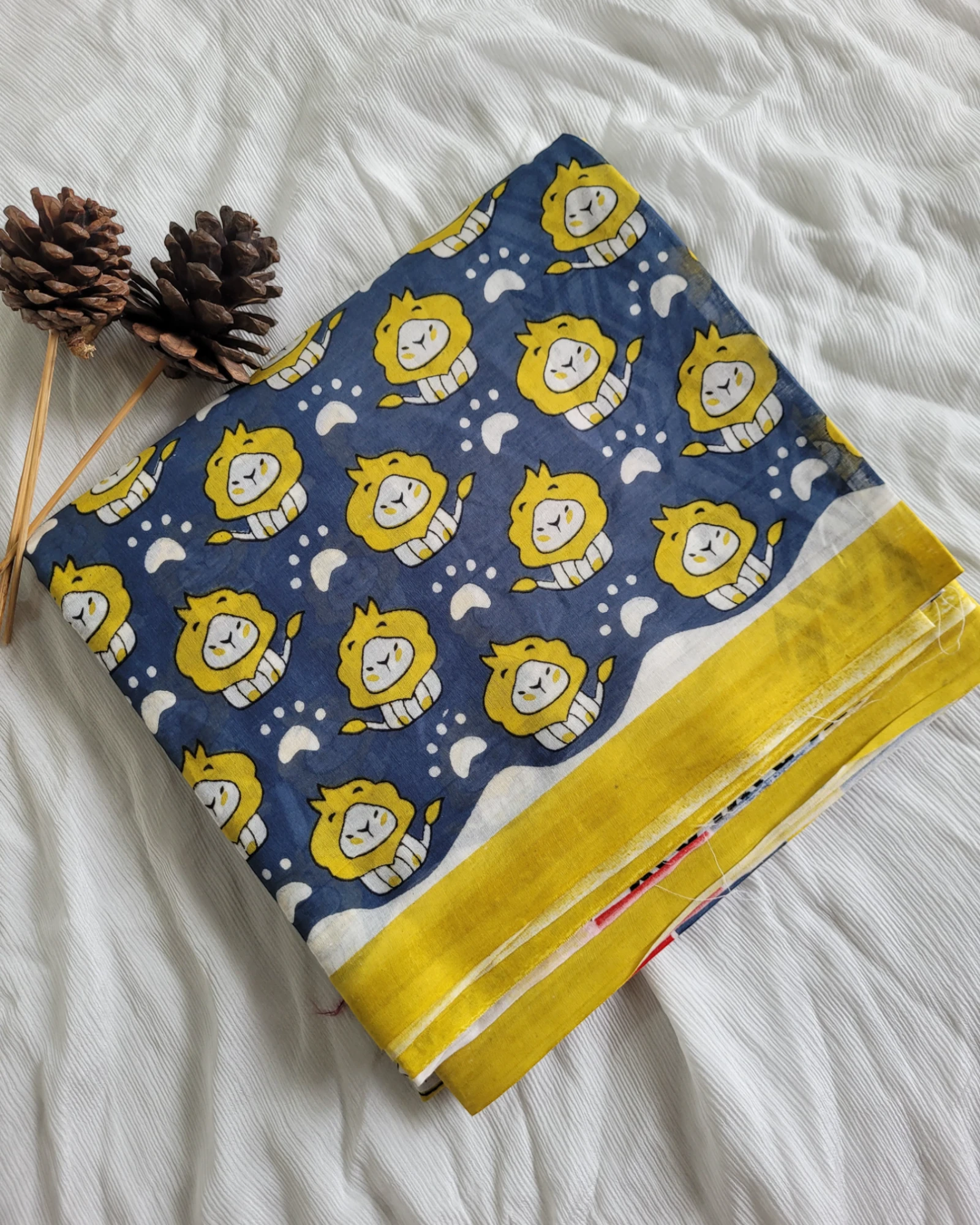 Blue Panchi Mul Saree