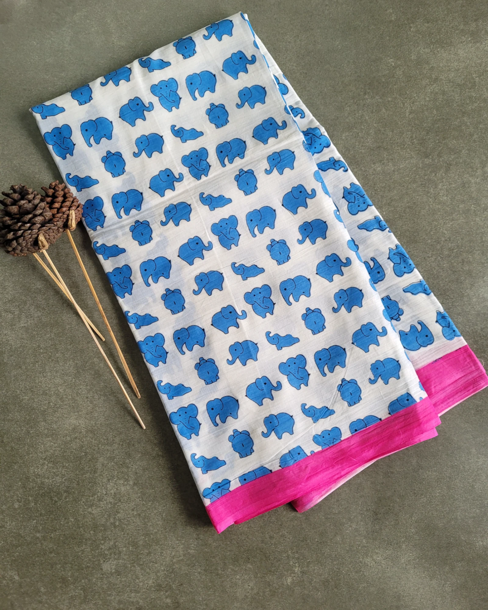 White Panchi Mul Saree