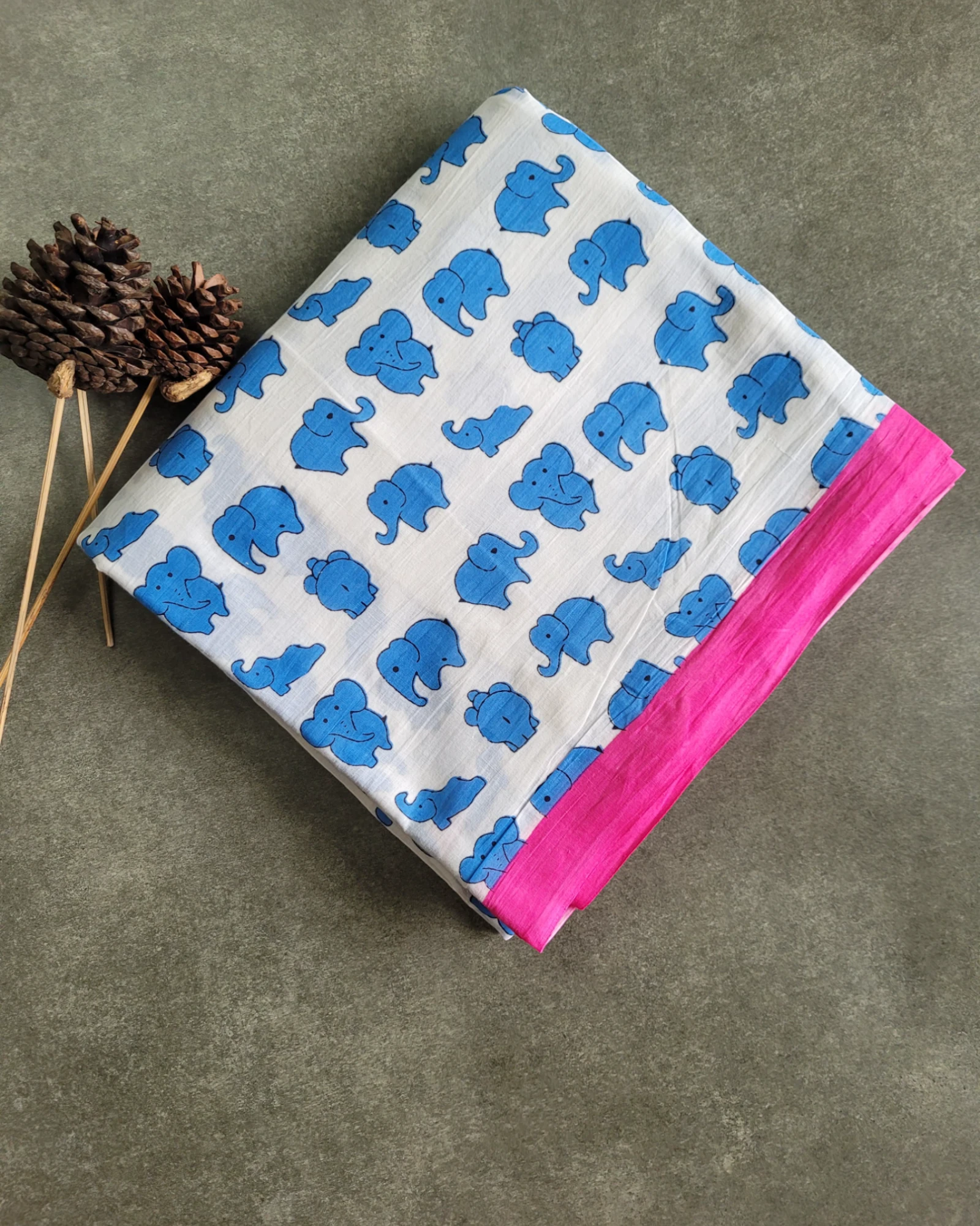 White Panchi Mul Saree