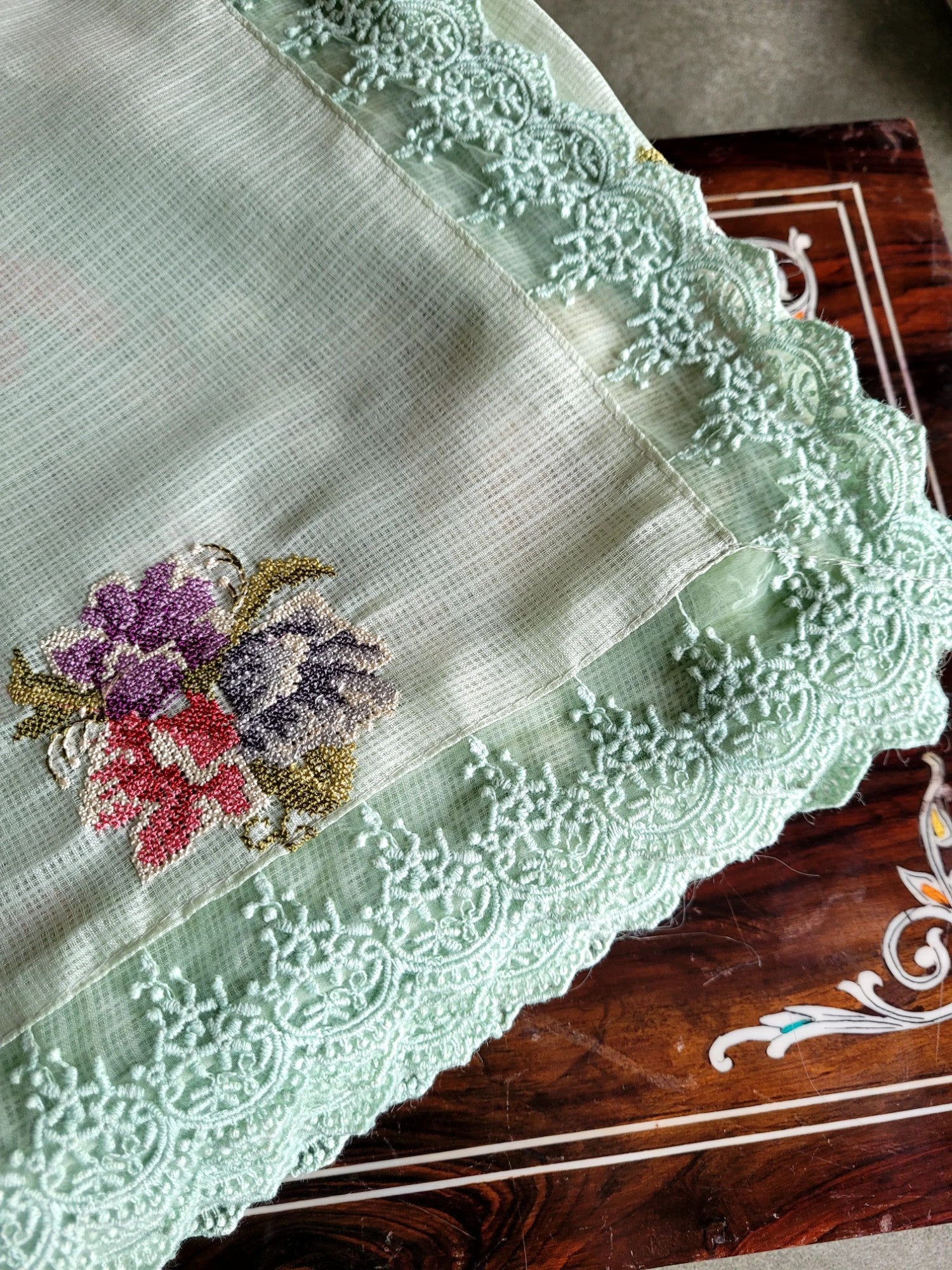 Seagreen Lavanya1 kotadoria saree