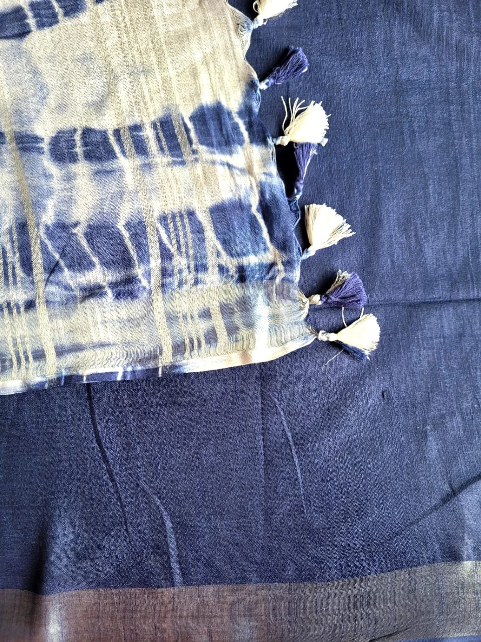 Blue Shibori saree