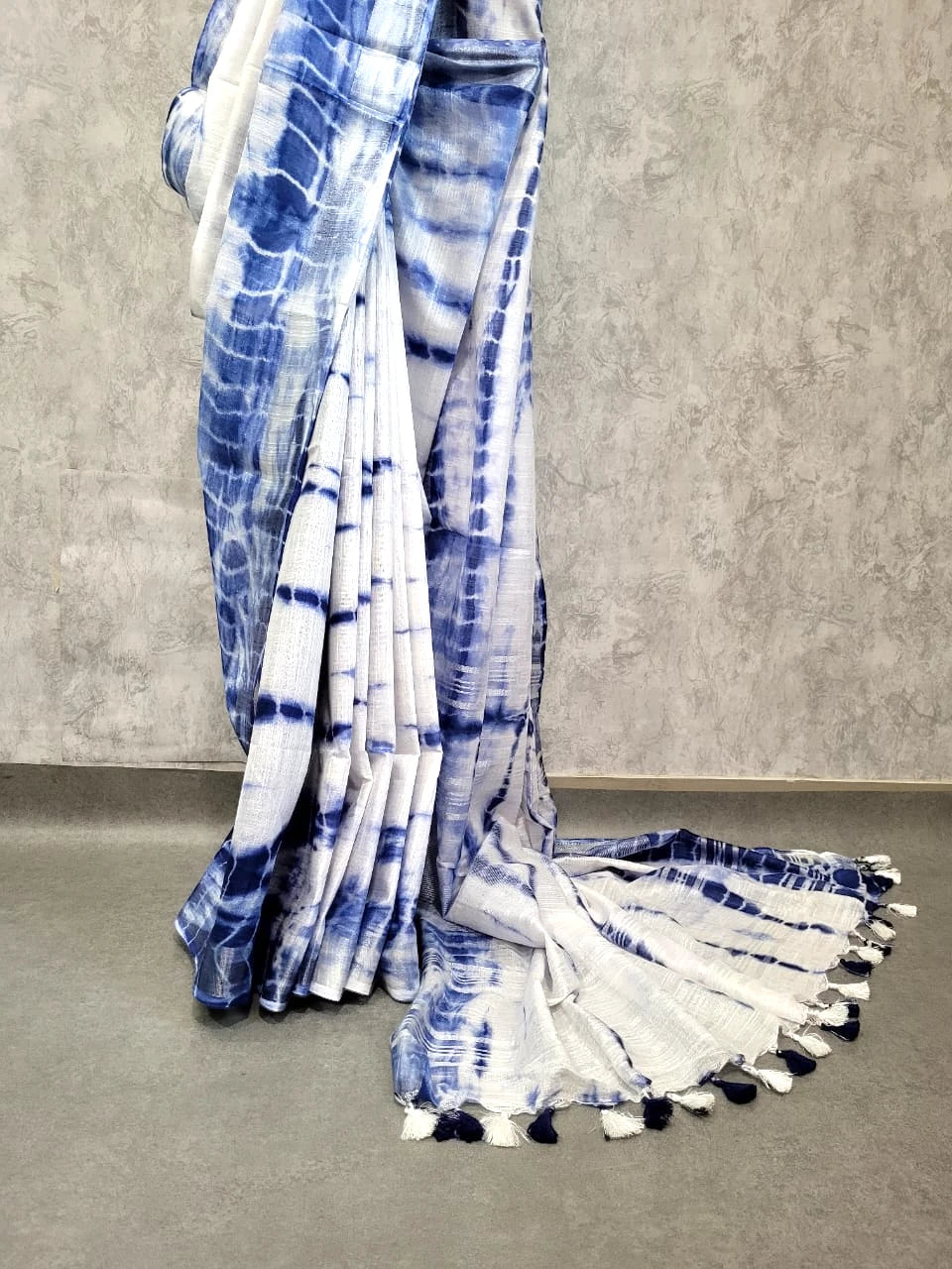 Blue Shibori saree