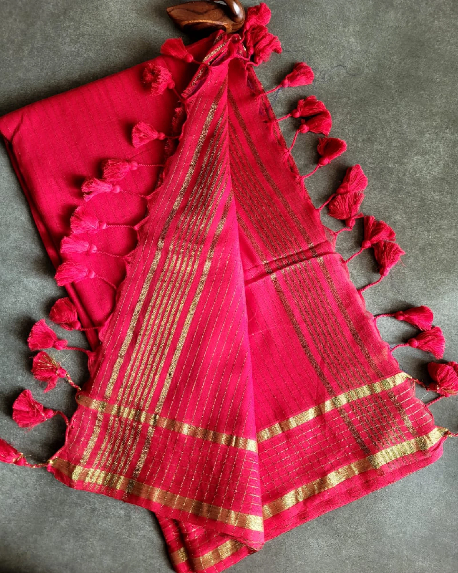 Red Nidhi Mul Saree