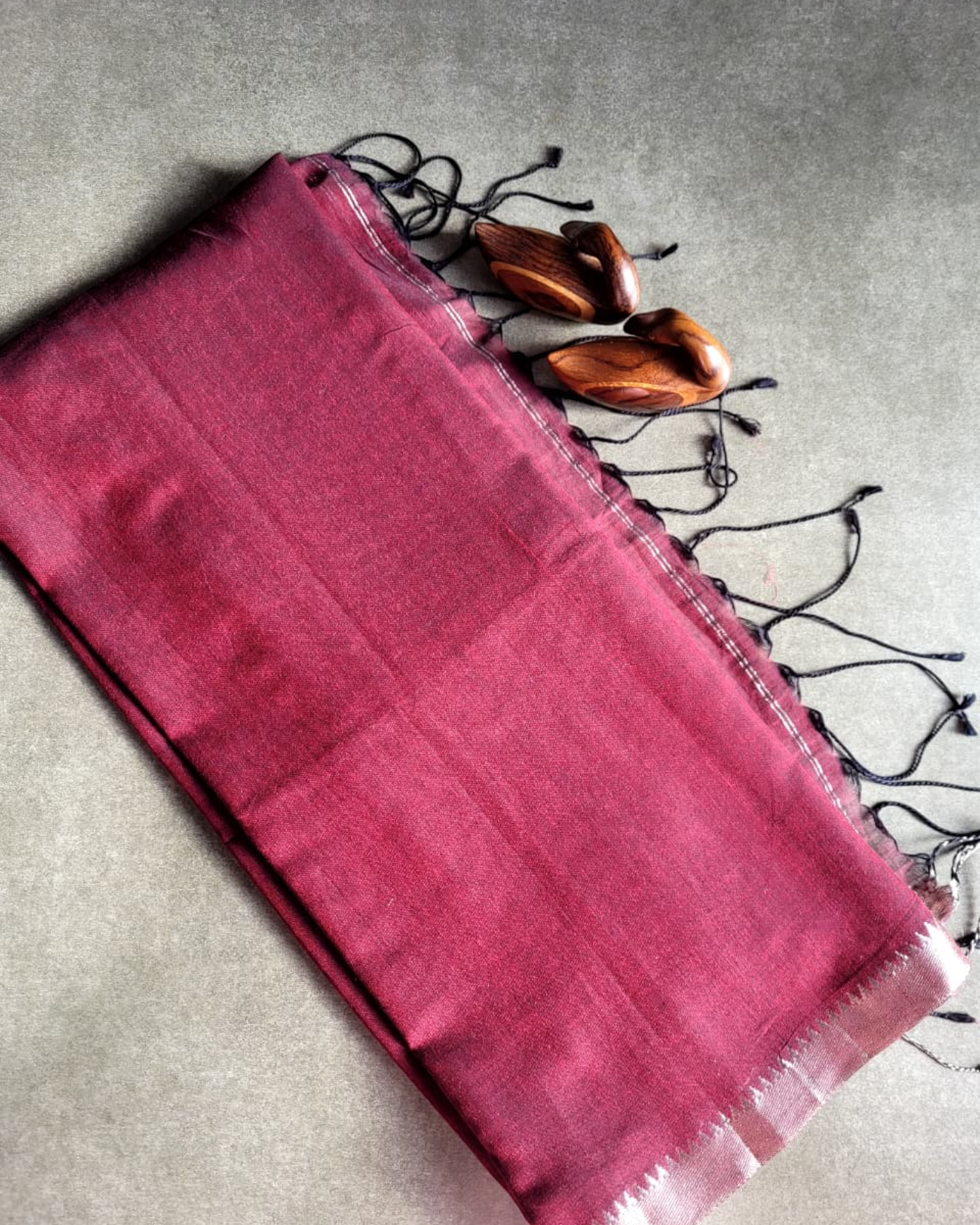 Brown Mangalgiri Mul Saree
