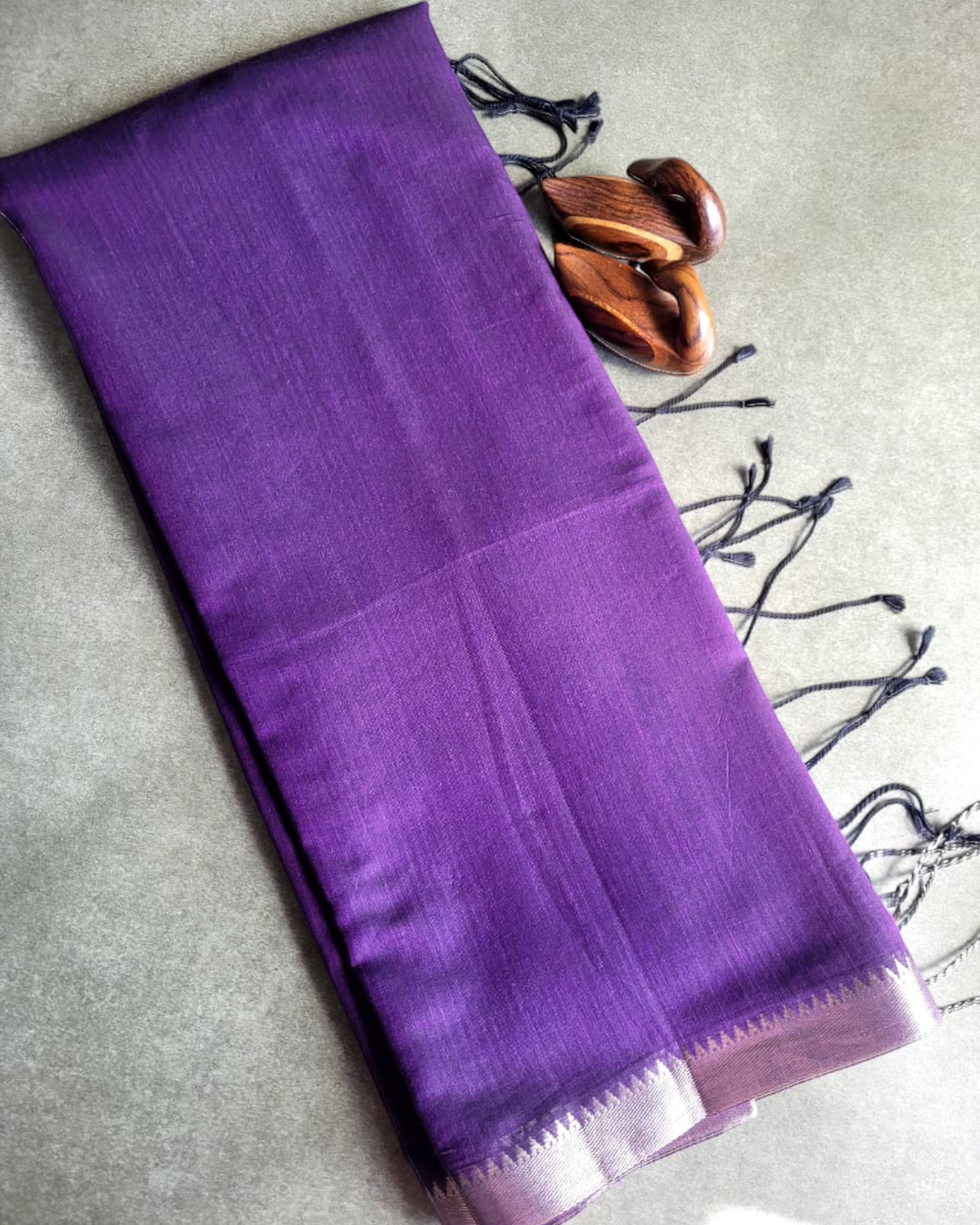 Purple Mangalgiri Mul Saree