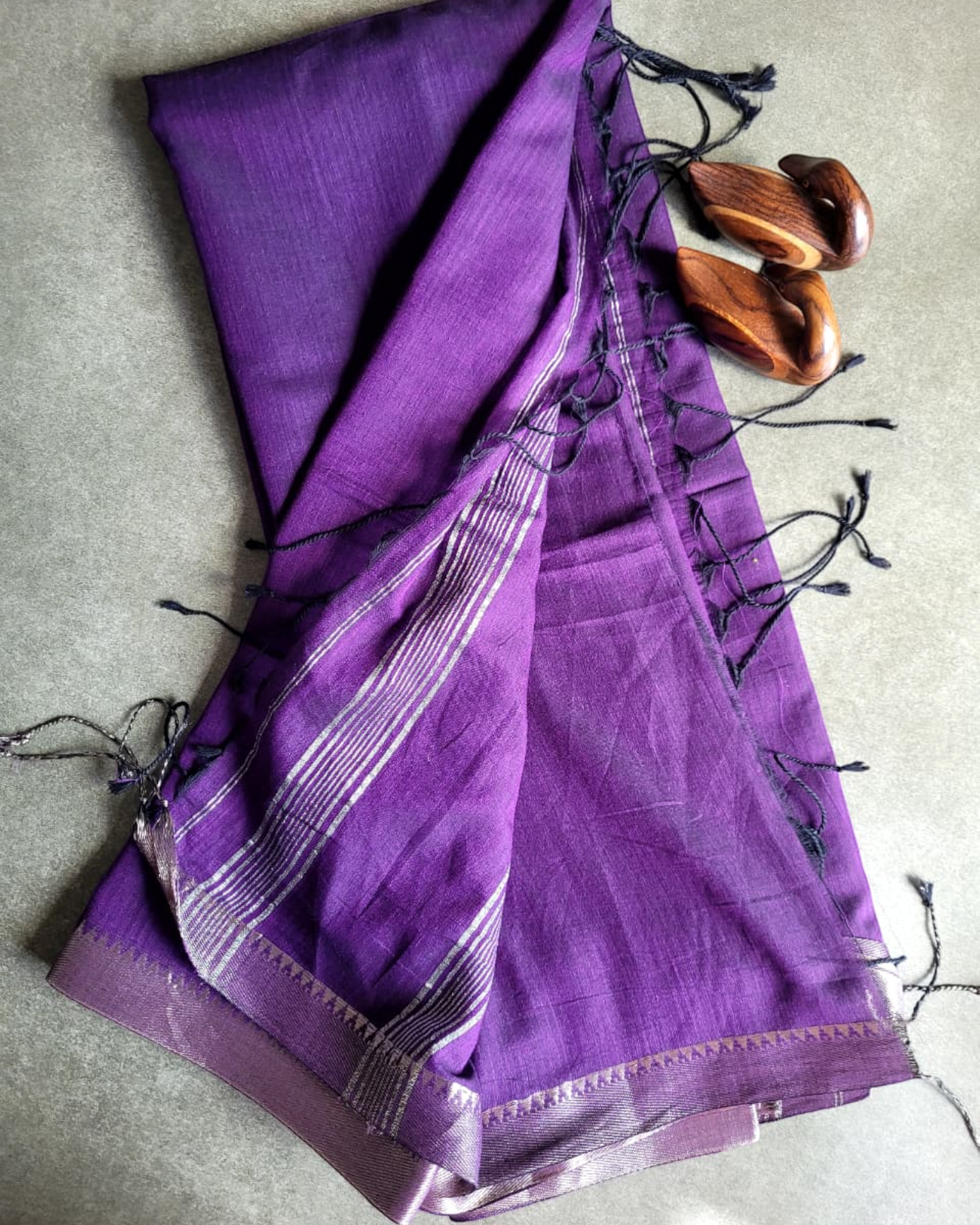 Purple Mangalgiri Mul Saree