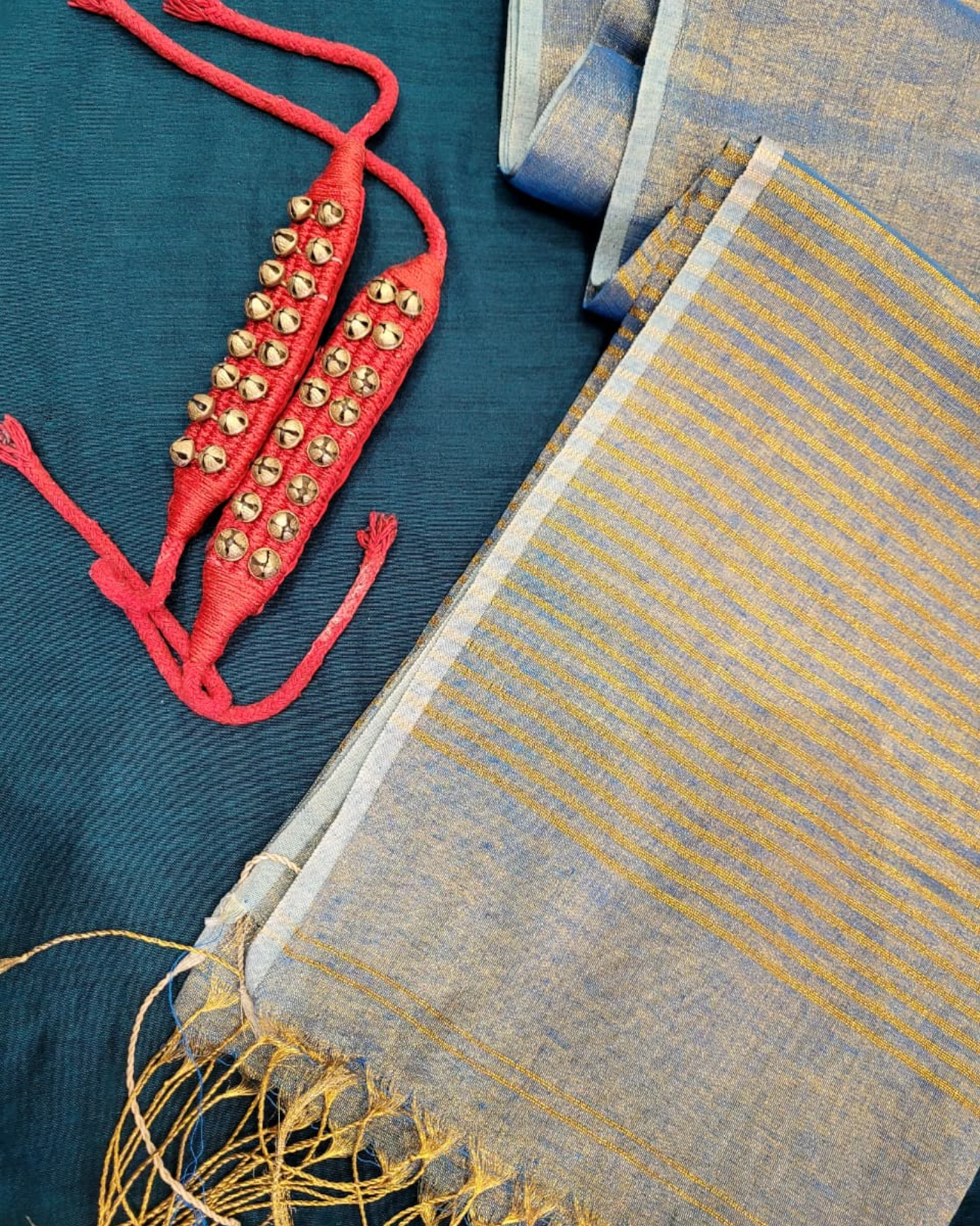 Blue Roshni Tissue Linen Saree