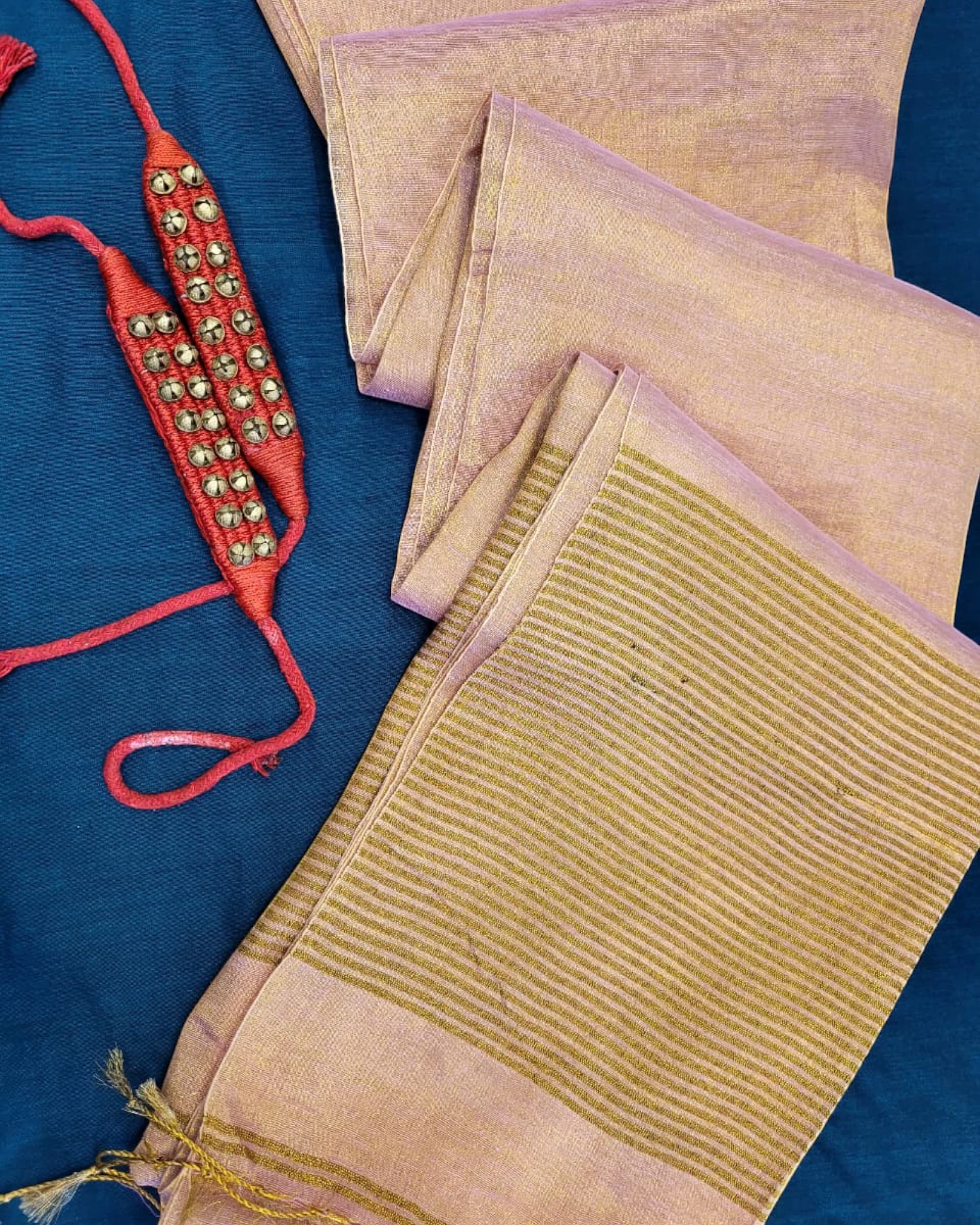 Pink Roshni Tissue Linen Saree