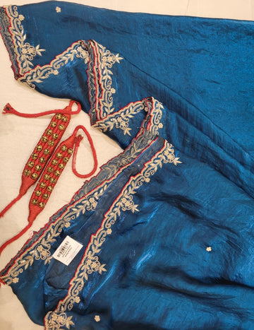 Blue Zardosi Saree TS007
