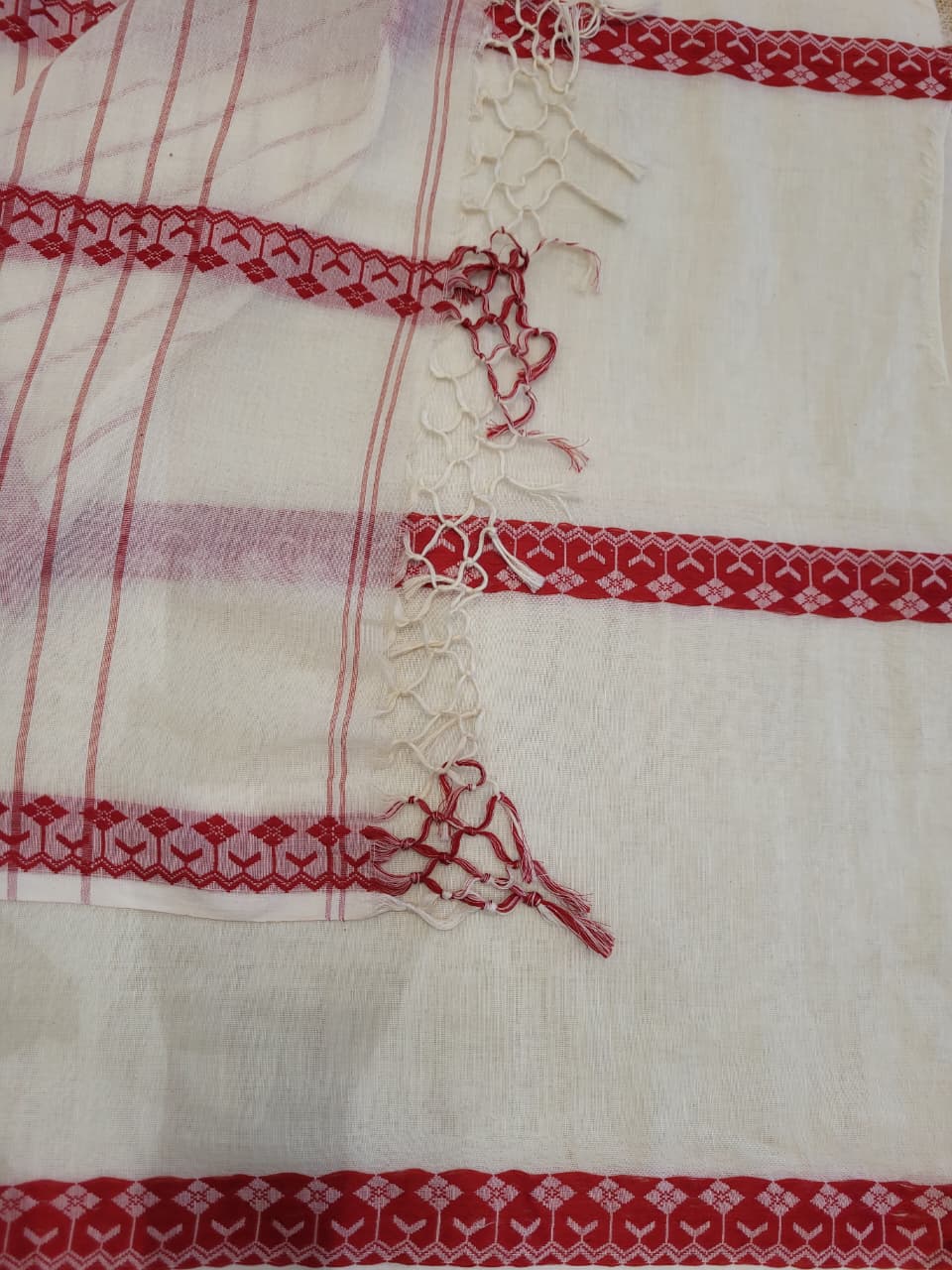 White Mul Saree Skirt Border CS012