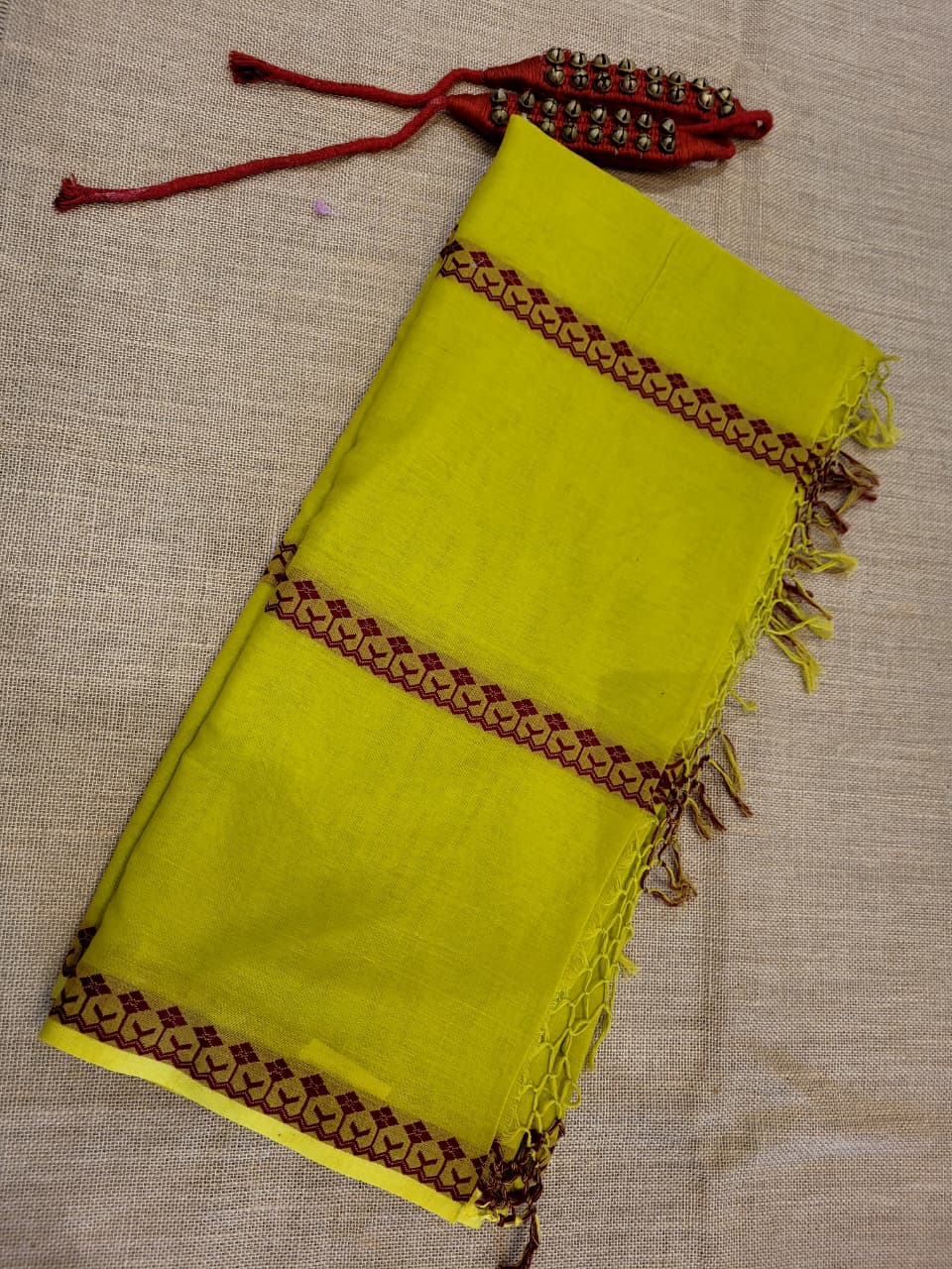 Mustard Mul Saree Skirt Border CS012