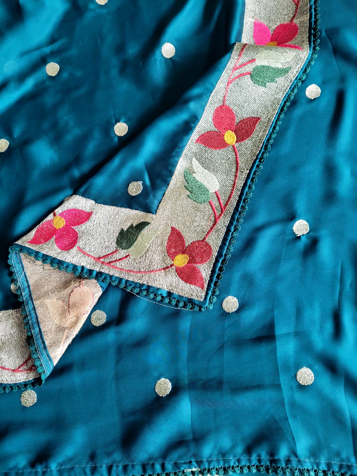 Green Satin Saree SS013