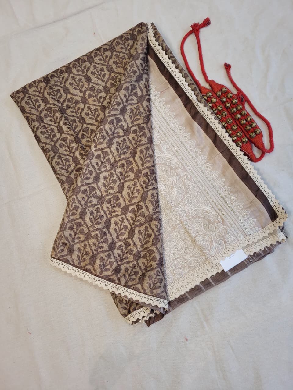 Brown2 Madhavi Tussar Saree TS014