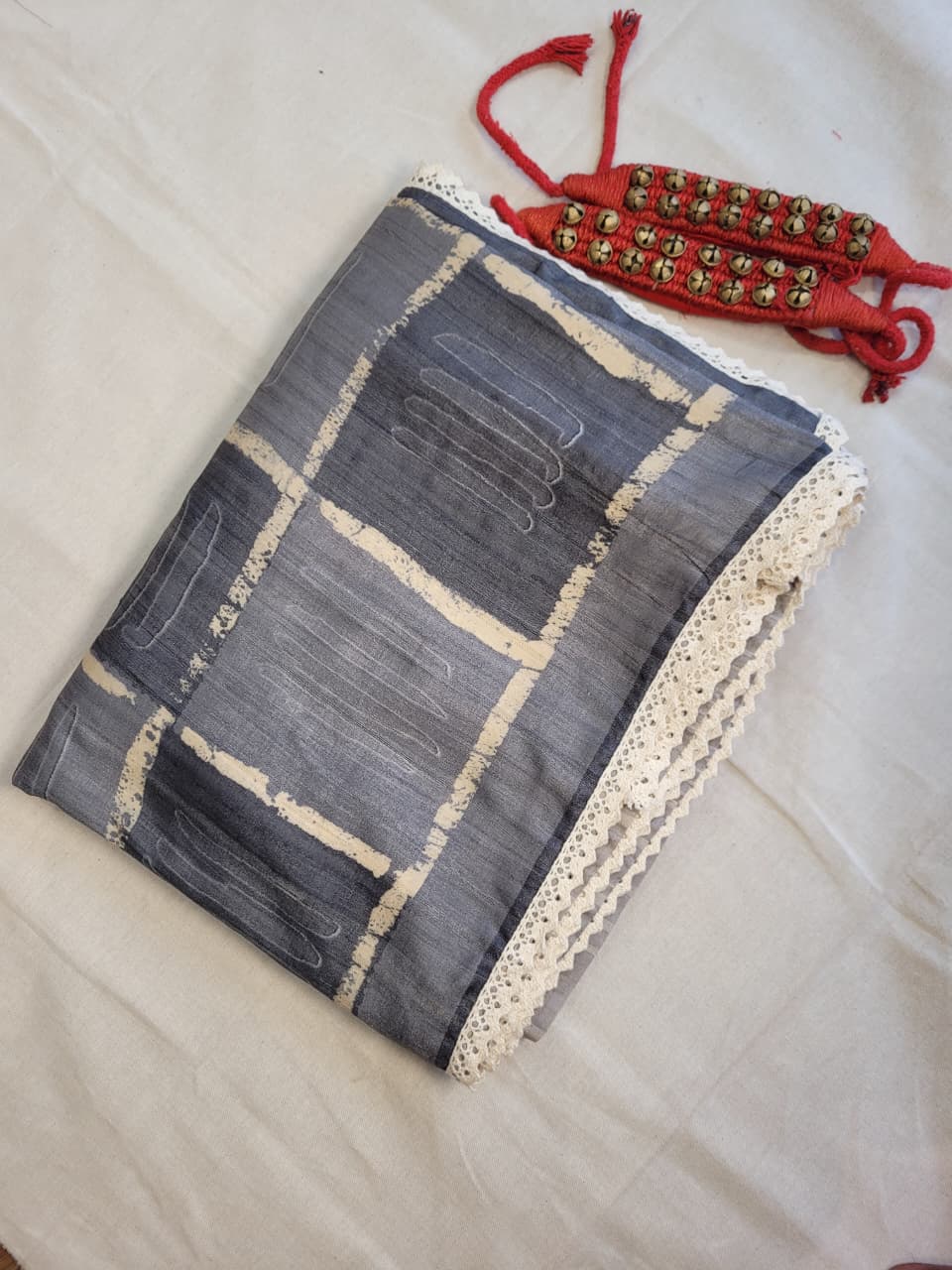 Grey Madhavi Tussar Saree TS014