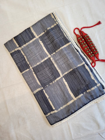 Grey Madhavi Tussar Saree TS014