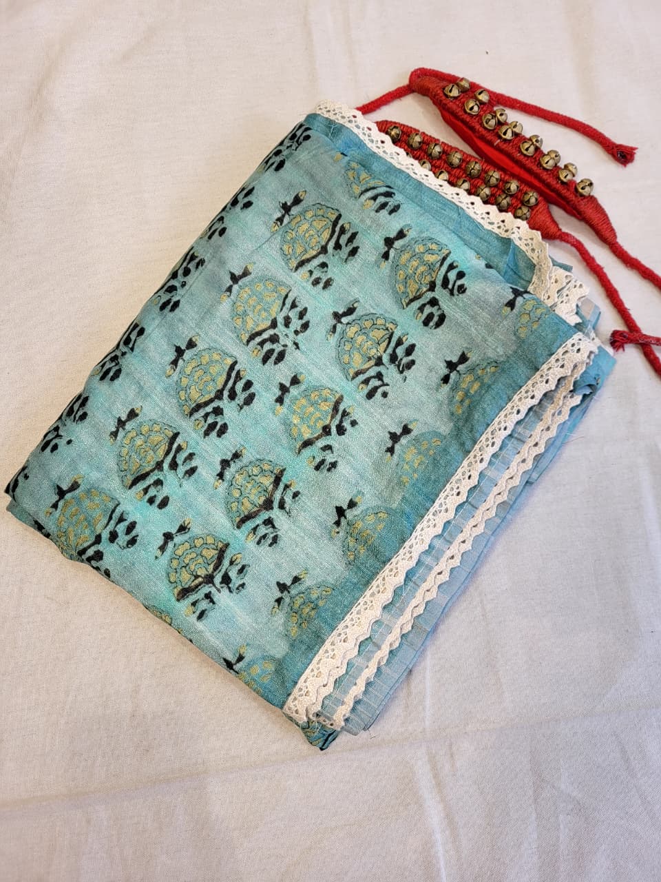 Blue Madhavi Tussar Saree TS014