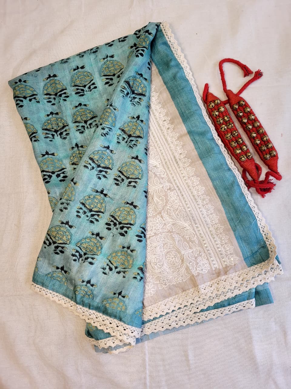 Blue Madhavi Tussar Saree TS014