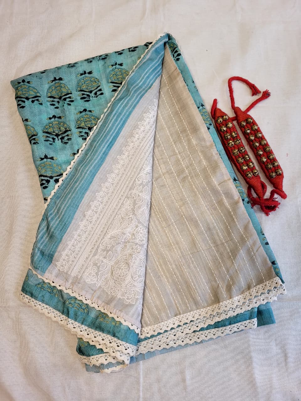 Blue Madhavi Tussar Saree TS014