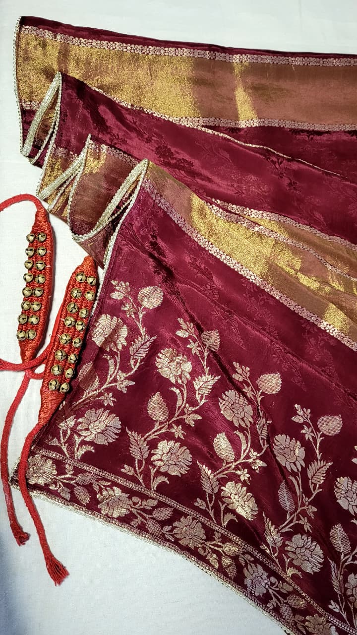Maroon Banarasi Crepe Saree