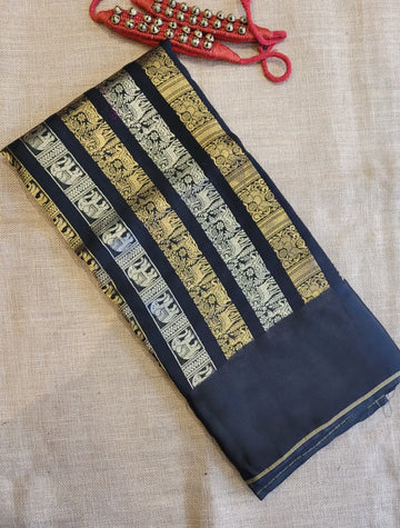 Black Satin Saree Nita Ambani inspired