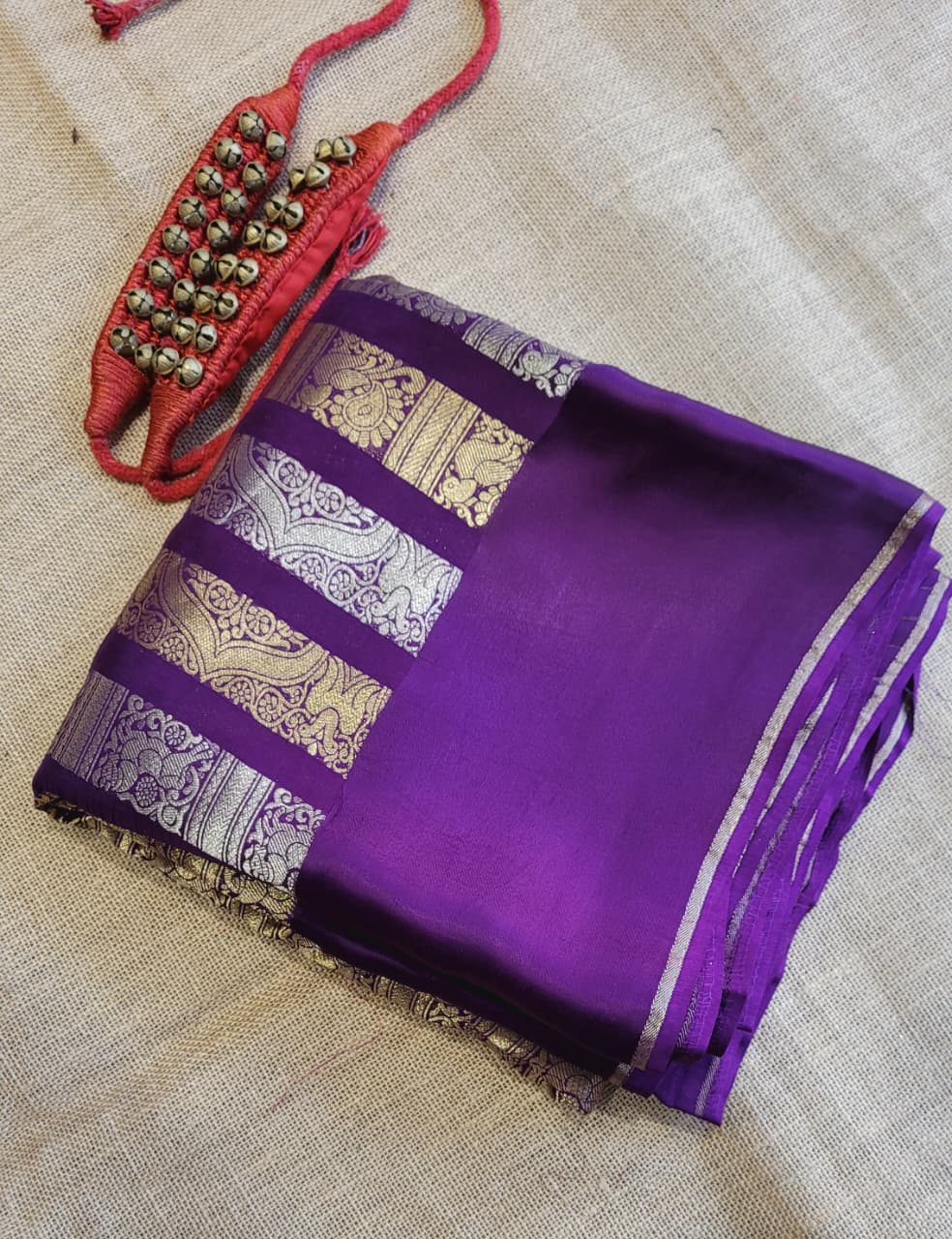 Purple Satin Saree Nita Ambani inspired