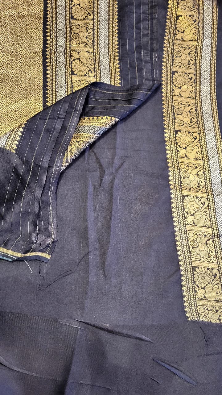 Black Satin Saree Nita Ambani inspired