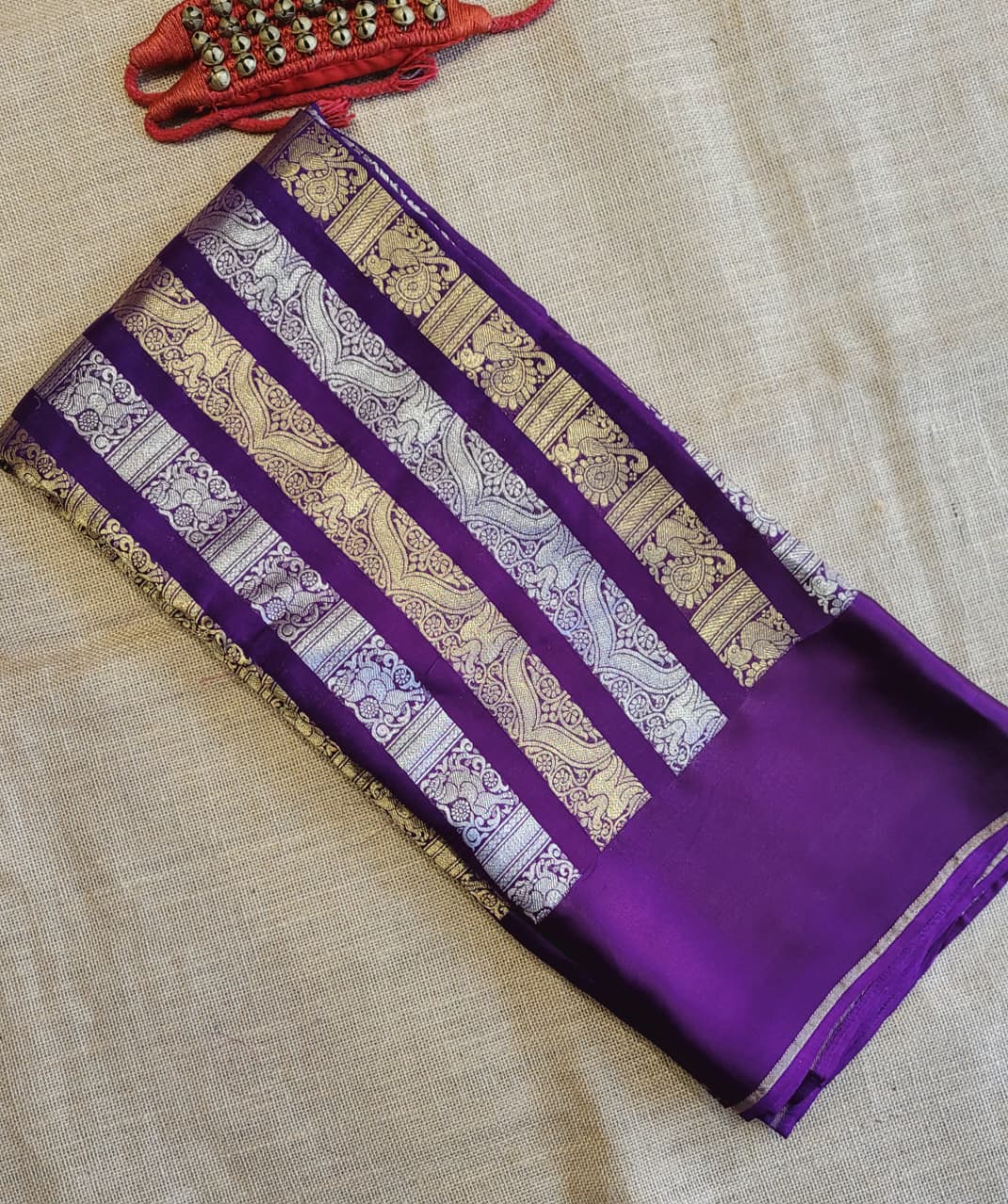 Purple Satin Saree Nita Ambani inspired