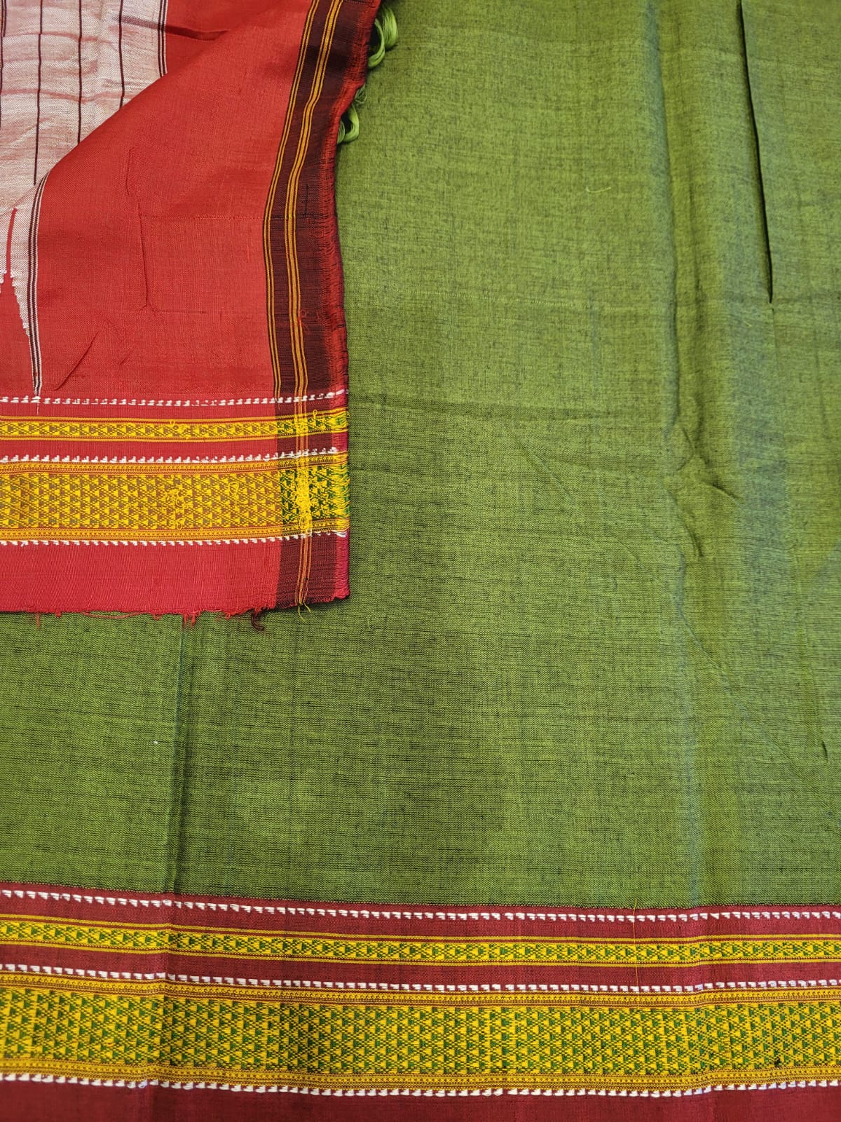 Forest Ilkal Cotton Saree Silk Pallu