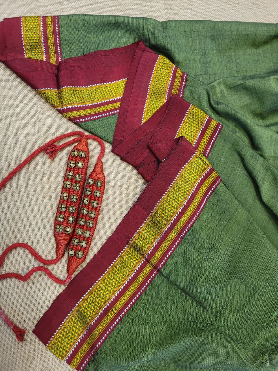 Forest Ilkal Cotton Saree Silk Pallu