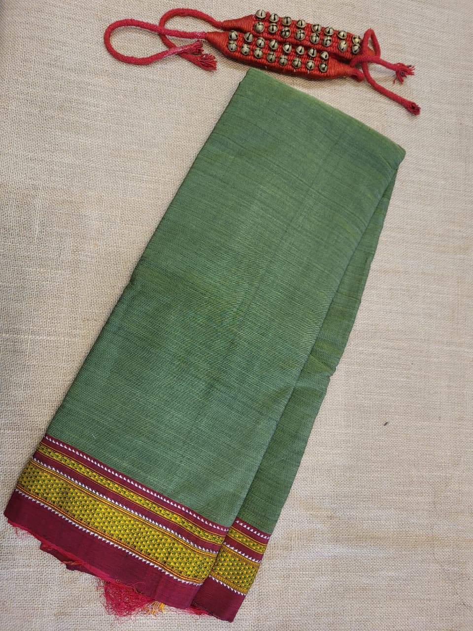 Forest Ilkal Cotton Saree Silk Pallu