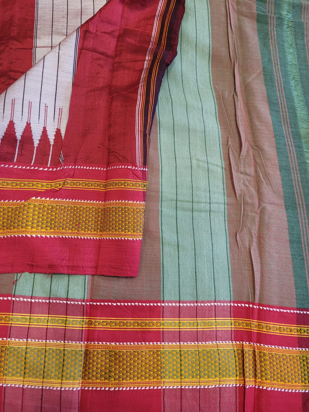 Blue Ilkal Cotton Saree Silk Pallu