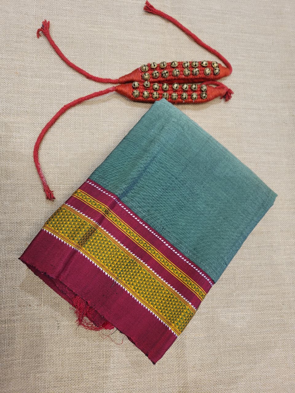 Blue Ilkal Cotton Saree Silk Pallu