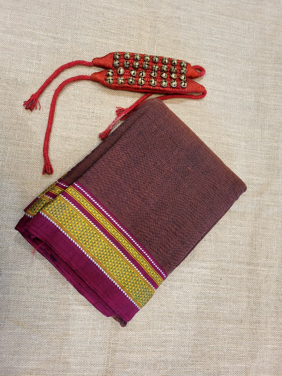 Walnut Ilkal Cotton Saree Silk Pallu