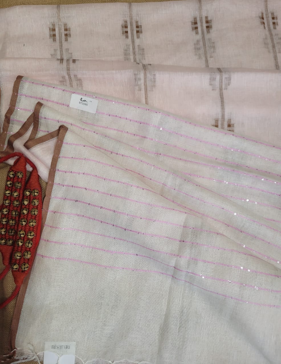 Pink Mayuri Linen Saree