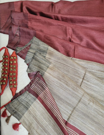 Brick Bhagalpuri Saree