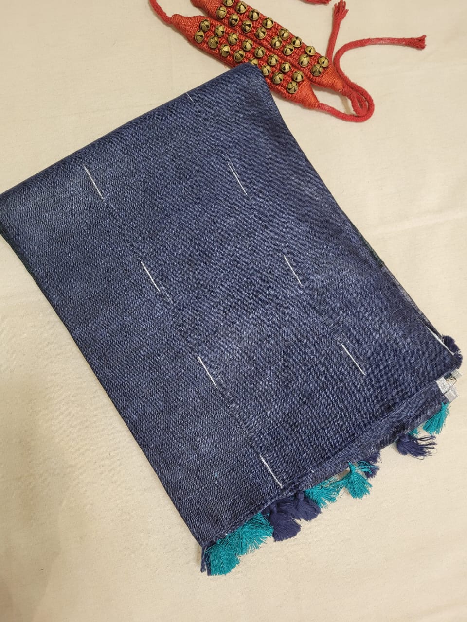 Navy Mayuri Linen Saree