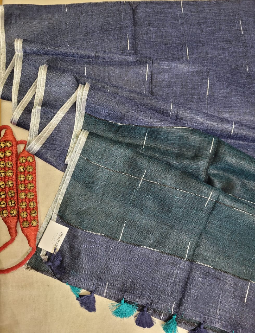 Navy Mayuri Linen Saree