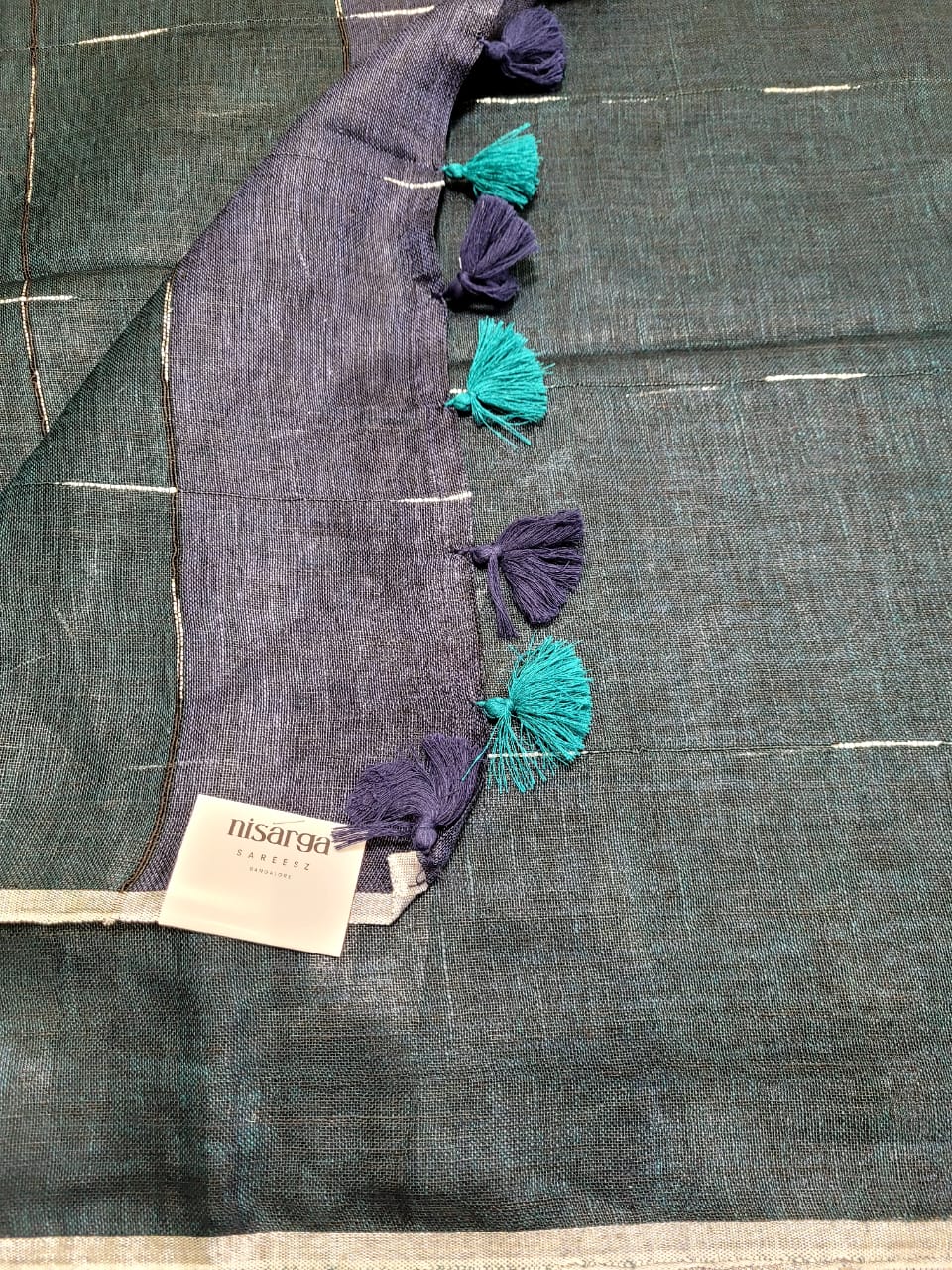 Navy Mayuri Linen Saree