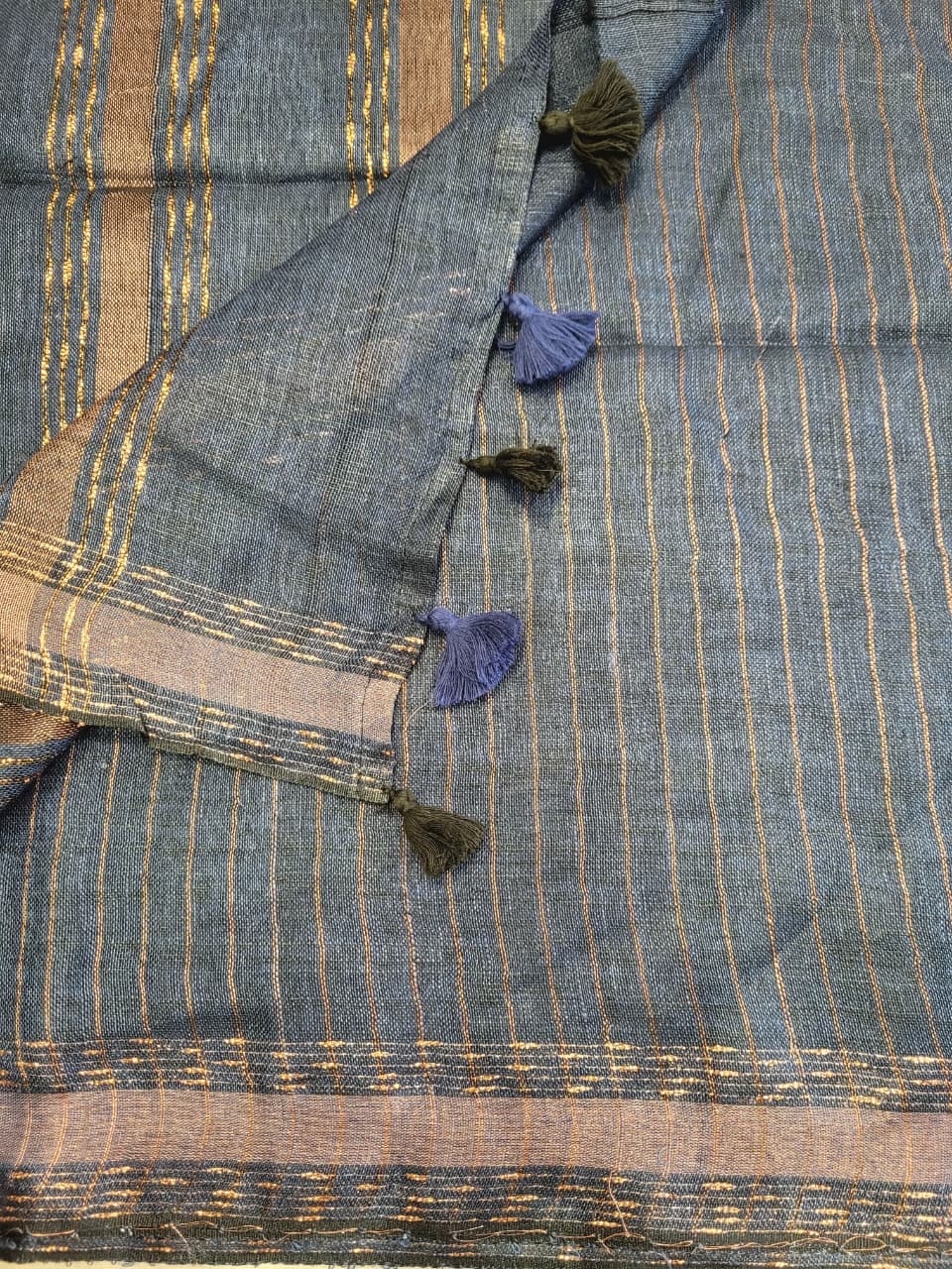 Gray2 Mayuri Linen Saree