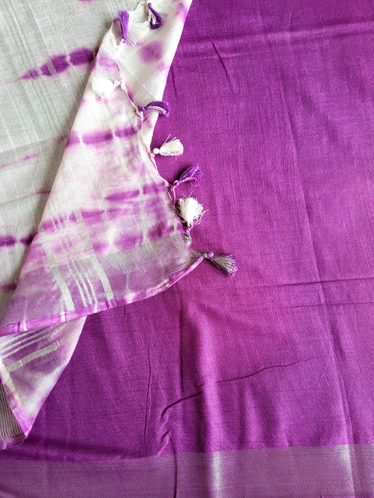 Purple Shibori saree