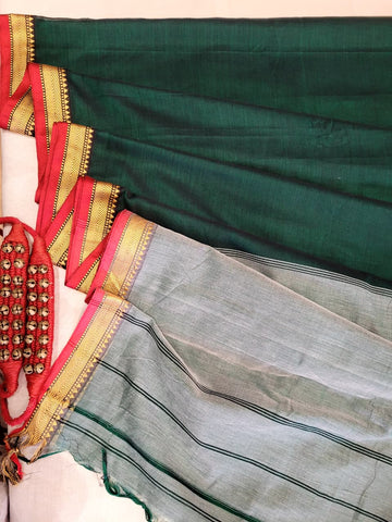Green Narayanpet Cotton Saree