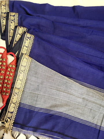 Blue Narayanpet Cotton Saree