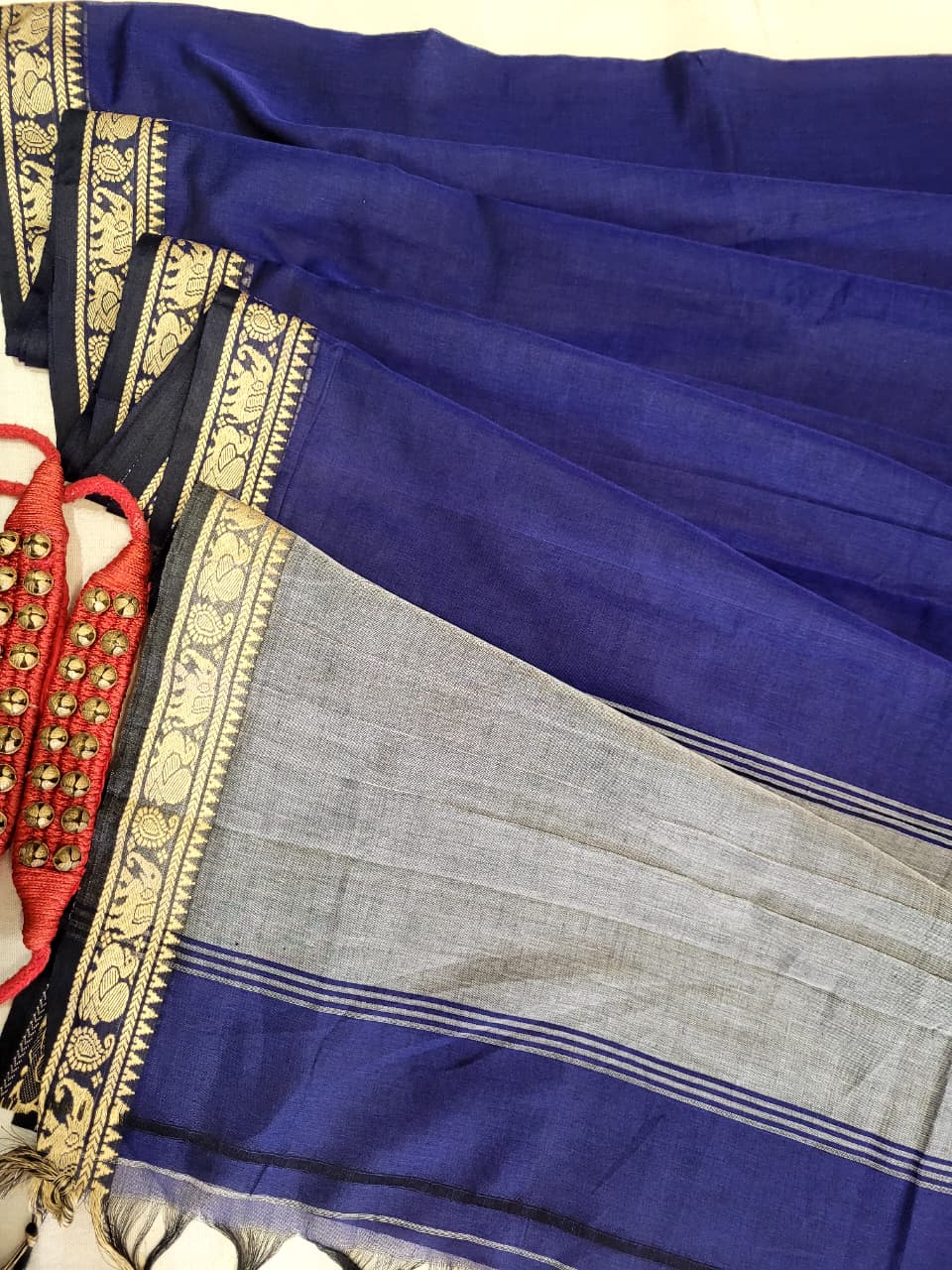 Blue Narayanpet Cotton Saree