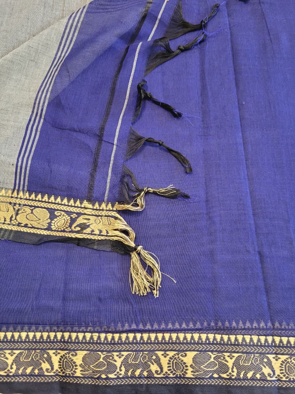 Blue Narayanpet Cotton Saree