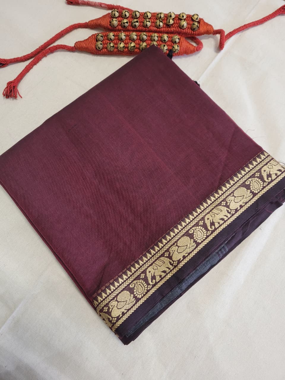 Maroon Narayanpet Cotton Saree